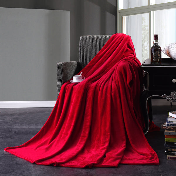 Red Flannel Soft Throw Blanket