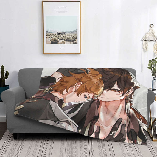 Anime Cute Plaid Manga Soft Throw Blanket